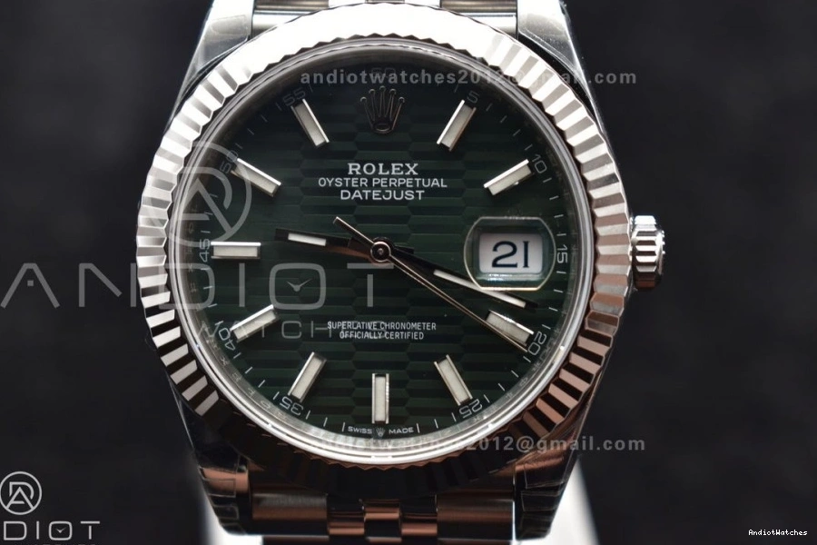 641 on Bracelet Fluted Green Steel VSF Textured DateJust Refined 1:1 126334 904L Edition Jubilee Dial Best VS 41 Bezel 0805